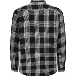 Bigdude Checked Waffle Shirt Black/Charcoal Tall
