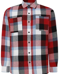 Bigdude Checked Waffle Shirt Pepper Red/Blue Tall