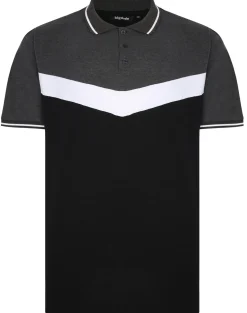 Bigdude Chevron Polo Shirt Black/Charcoal