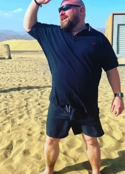 Bigdude Chunky Tipped Polo Shirt Navy