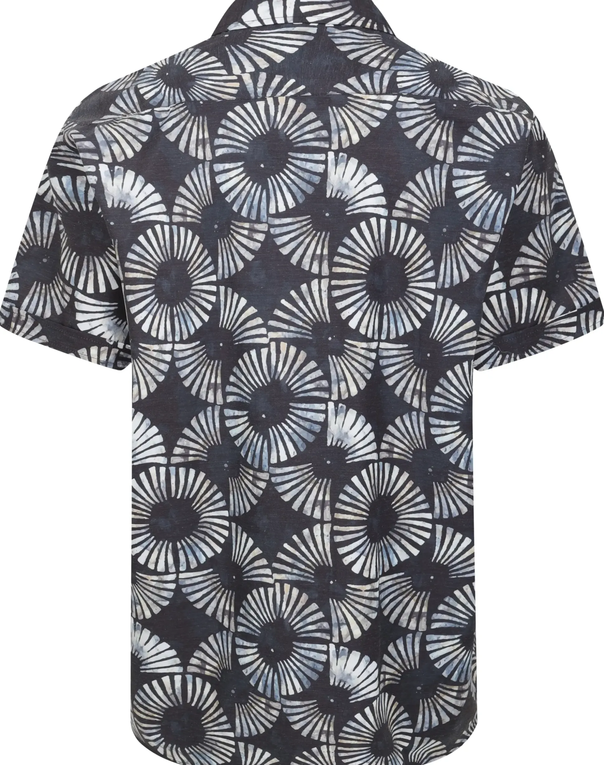 Bigdude Circles Allover Printed Short Sleeve Shirt Charcoal Tall