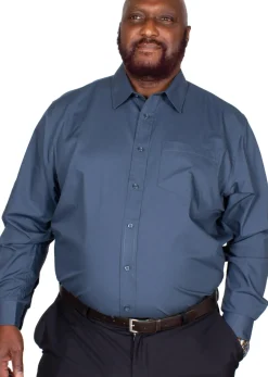 Bigdude Classic Long Sleeve Poplin Shirt Petrol