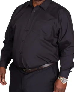 Bigdude Classic Long Sleeve Poplin Shirt Black