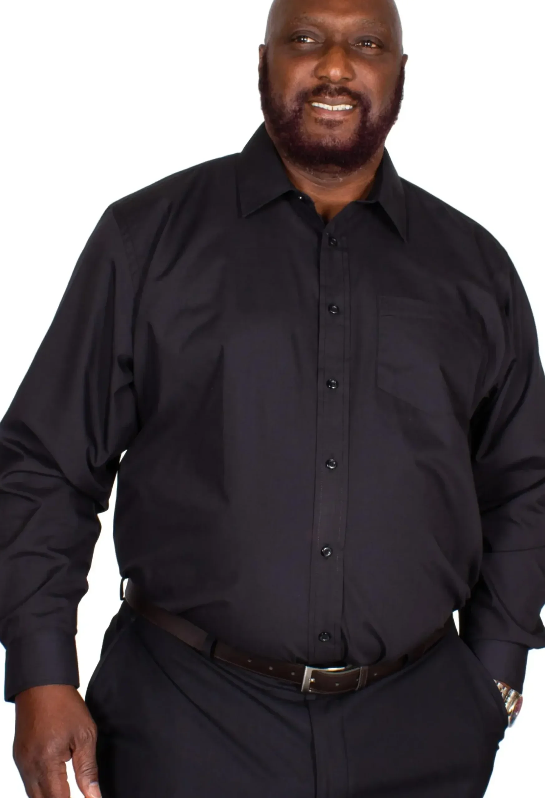 Bigdude Classic Long Sleeve Poplin Shirt Black