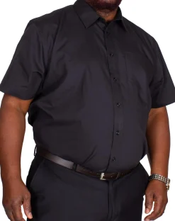 Bigdude Classic Short Sleeve Poplin Shirt Black