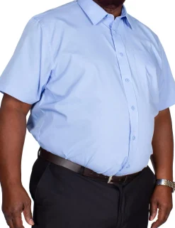 Bigdude Classic Short Sleeve Poplin Shirt Light Blue