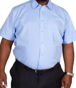 Bigdude Classic Short Sleeve Poplin Shirt Light Blue