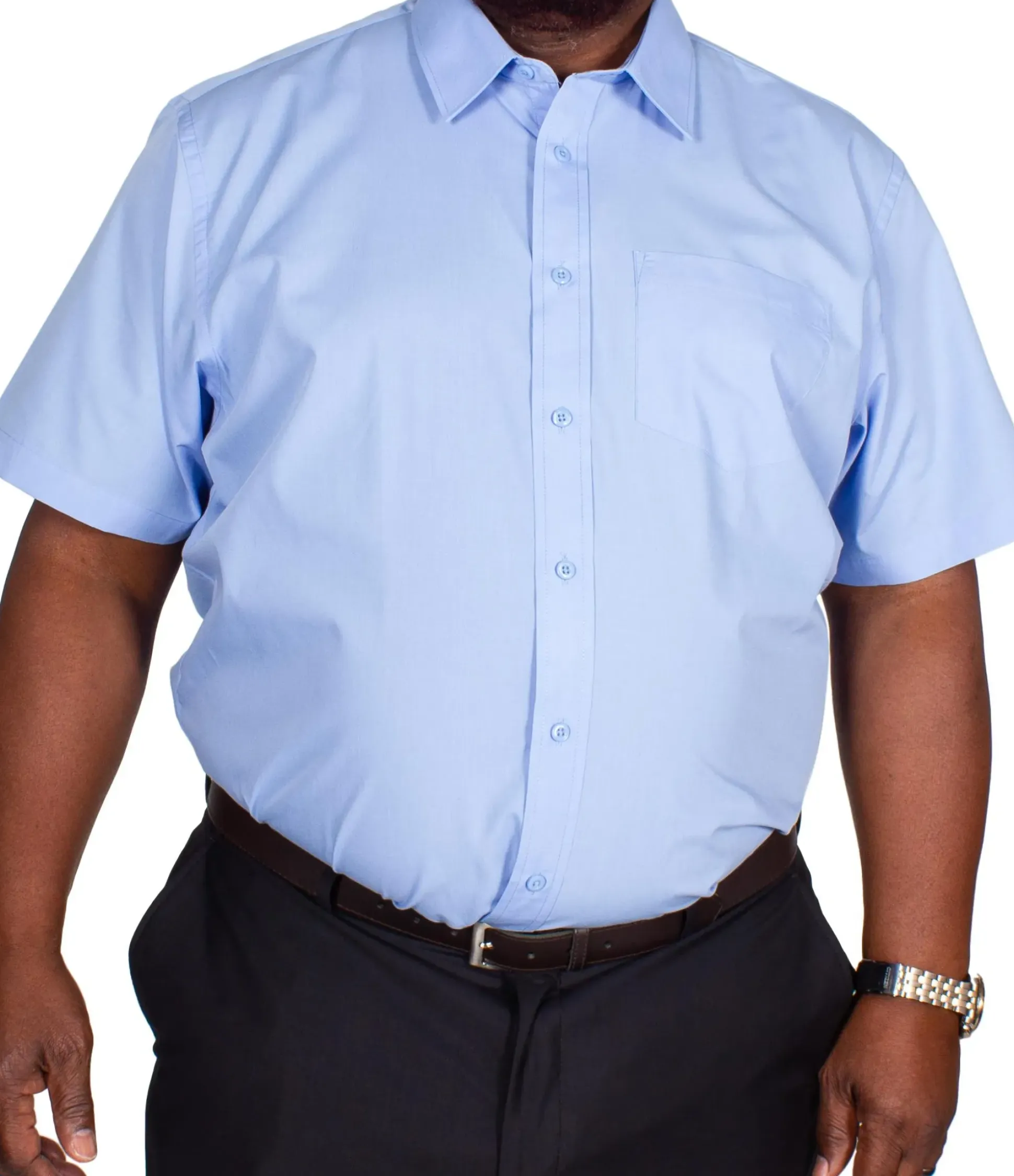 Bigdude Classic Short Sleeve Poplin Shirt Light Blue