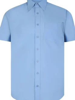 Bigdude Classic Short Sleeve Poplin Shirt Light Blue