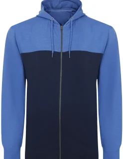 Bigdude Color Block Zipped Hoody Navy/Royal Blue