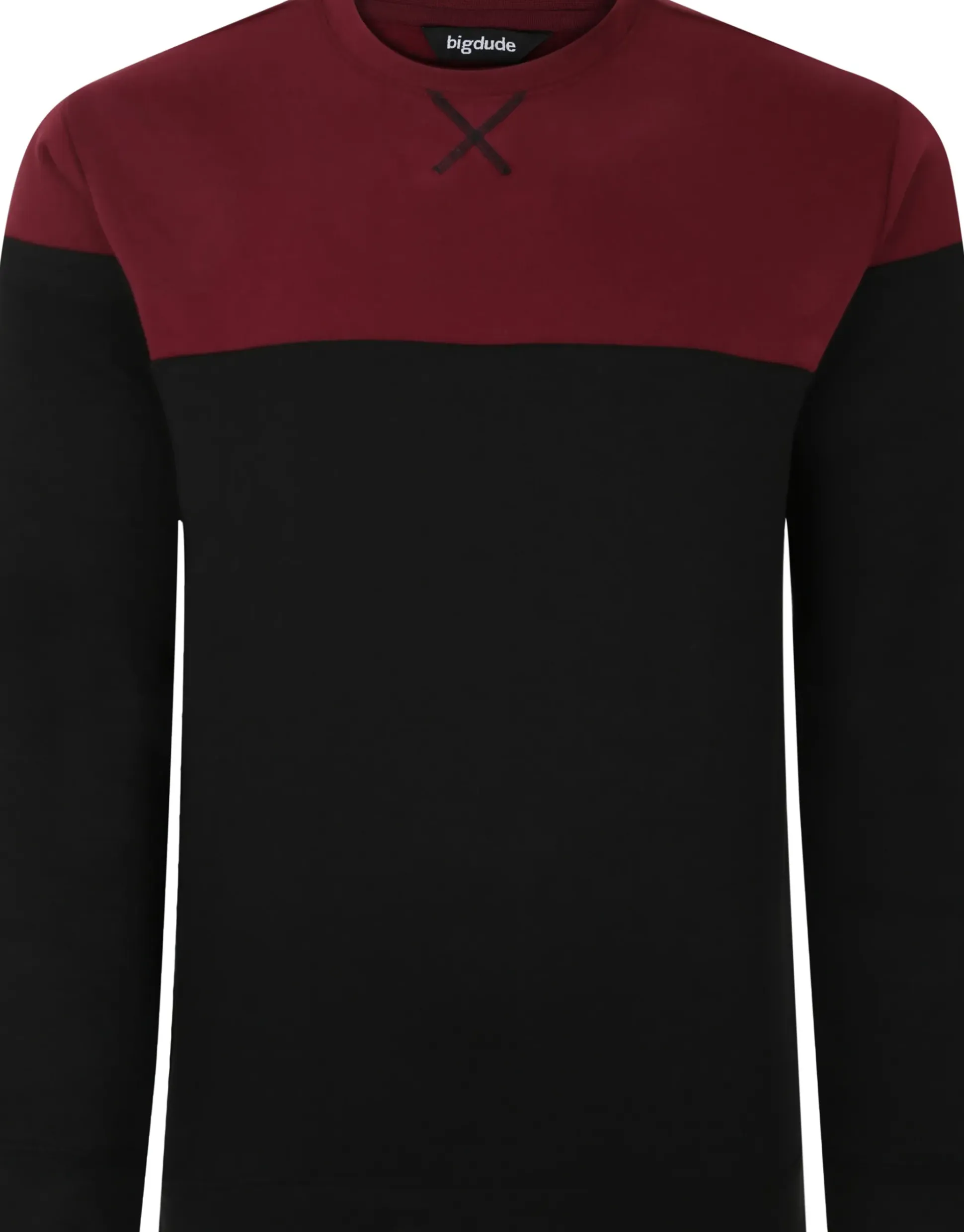 Bigdude Colour Block Jumper Black/Burgundy