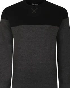 Bigdude Colour Block Jumper Black/Charcoal