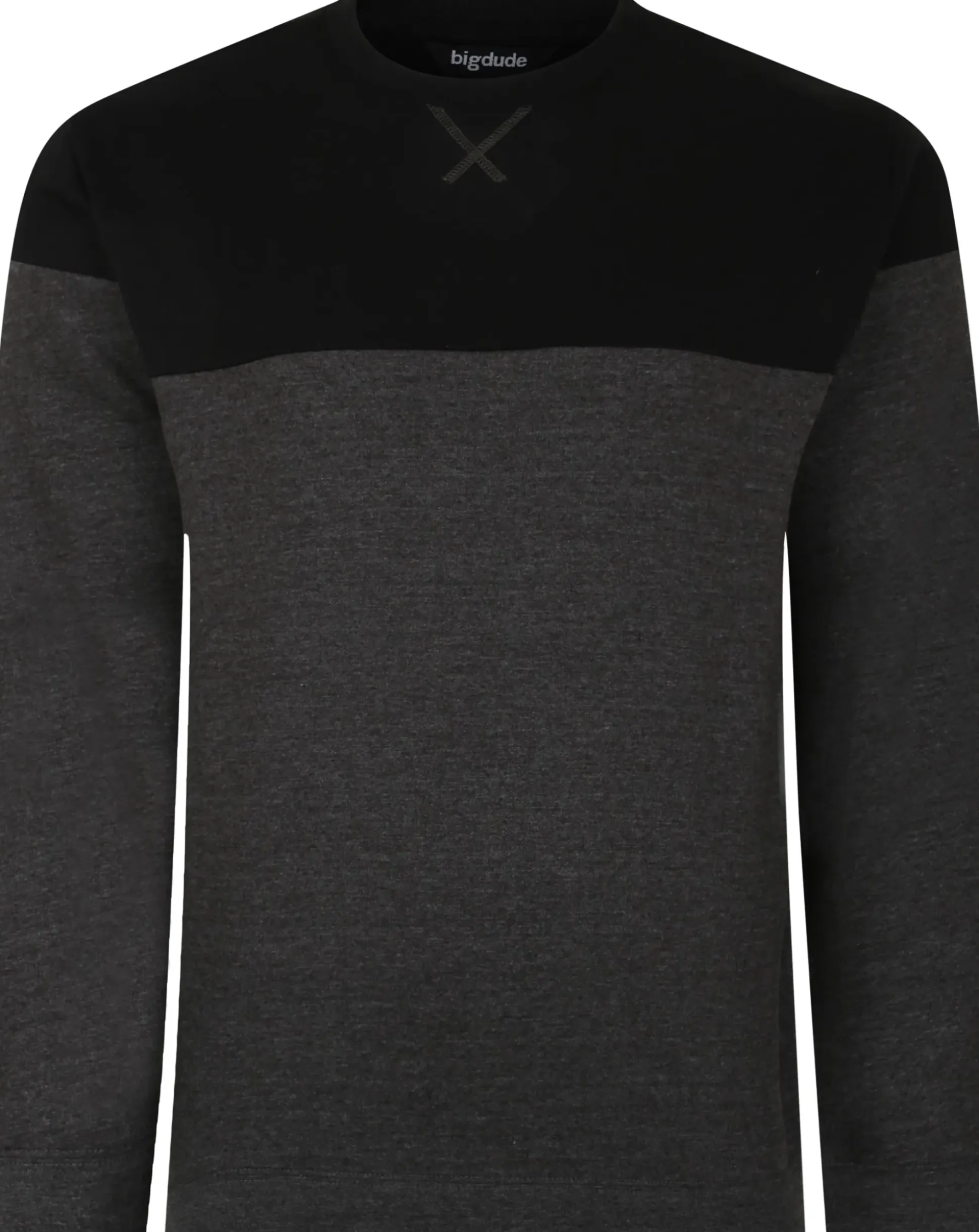 Bigdude Colour Block Jumper Black/Charcoal
