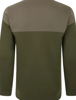 Bigdude Colour Block Jumper Khaki/Dark Khaki
