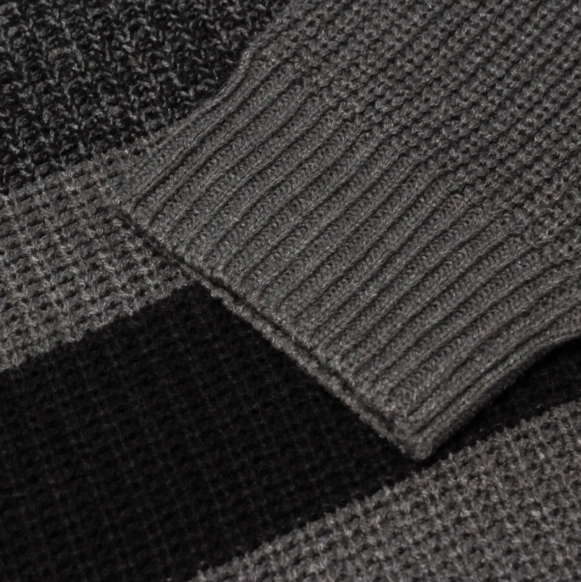 Bigdude Colour Block Knitted Jumper Charcoal Marl