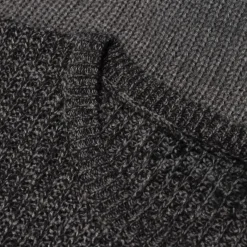 Bigdude Colour Block Knitted Jumper Tall Charcoal Marl