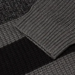 Bigdude Colour Block Knitted Jumper Tall Charcoal Marl