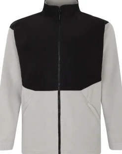 Bigdude Colour Block Lightweight Fleece Jacket Black
