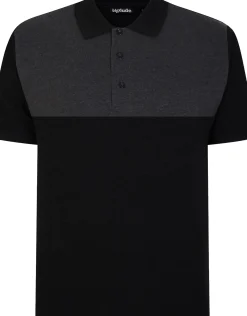 Bigdude Colour Block Polo Shirt Black