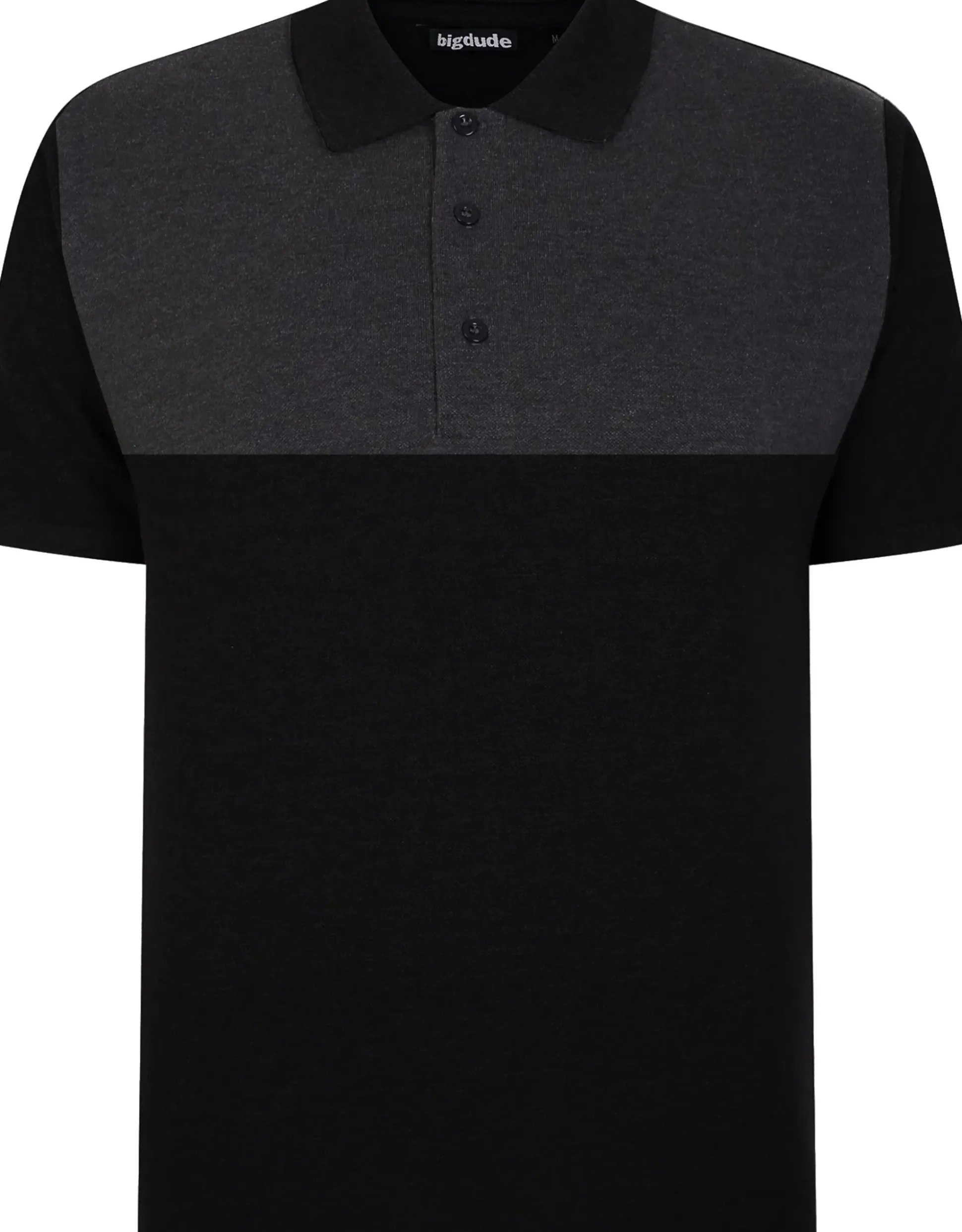 Bigdude Colour Block Polo Shirt Black