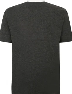 Bigdude Contrast Collar Striped Polo Shirt Charcoal