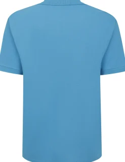 Bigdude Contrast Placket Polo Shirt Bright Blue Tall