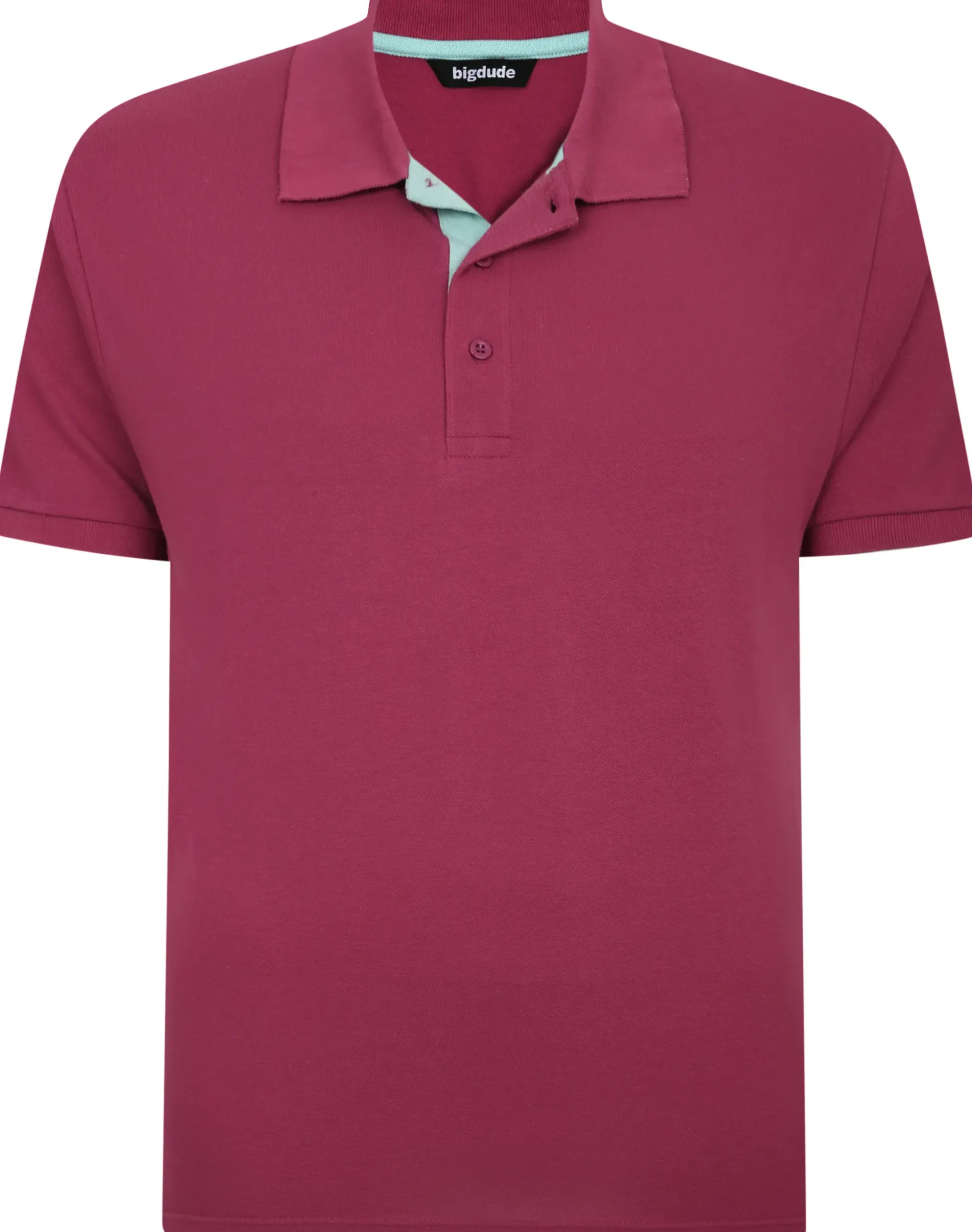 Bigdude Contrast Placket Polo Shirt Mauve Tall