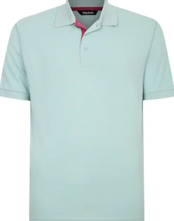 Bigdude Contrast Placket Polo Shirt Turquoise Tall