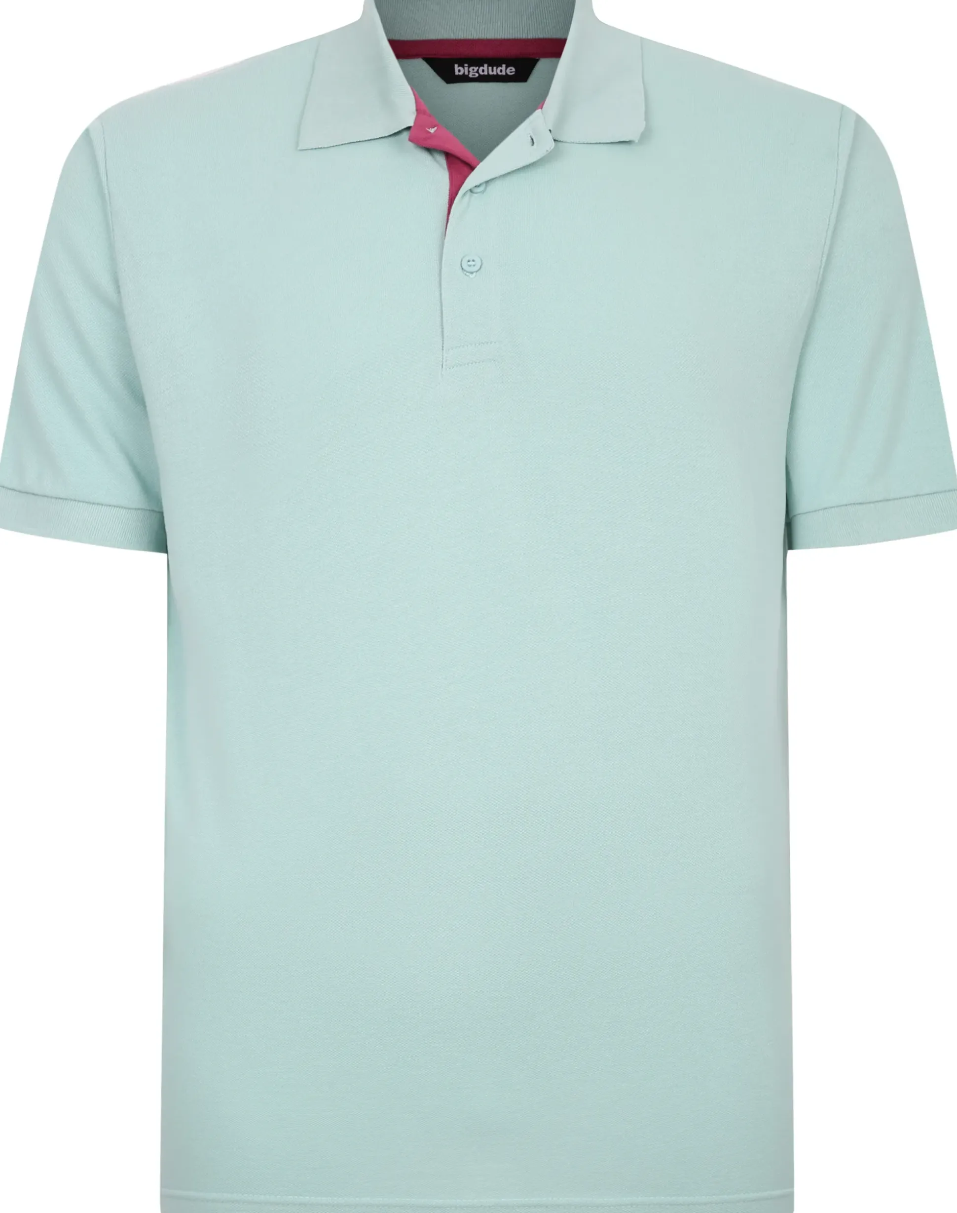 Bigdude Contrast Placket Polo Shirt Turquoise Tall