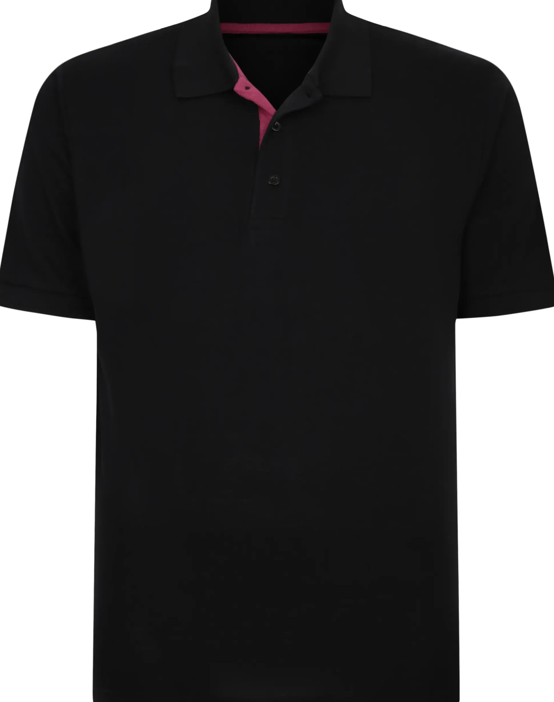 Bigdude Contrast Placket Polo Shirt Black