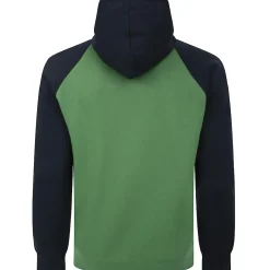 Bigdude Contrast Raglan Full Zip Hoody Deep Green