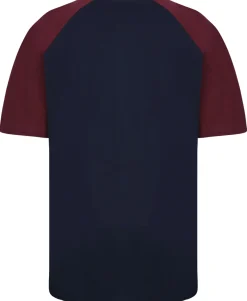 Bigdude Contrast Raglan Sleeve T-Shirt Navy/Burgundy