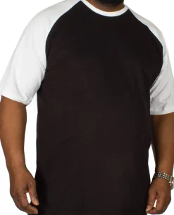 Bigdude Contrast Raglan Sleeve T-Shirt Black/White