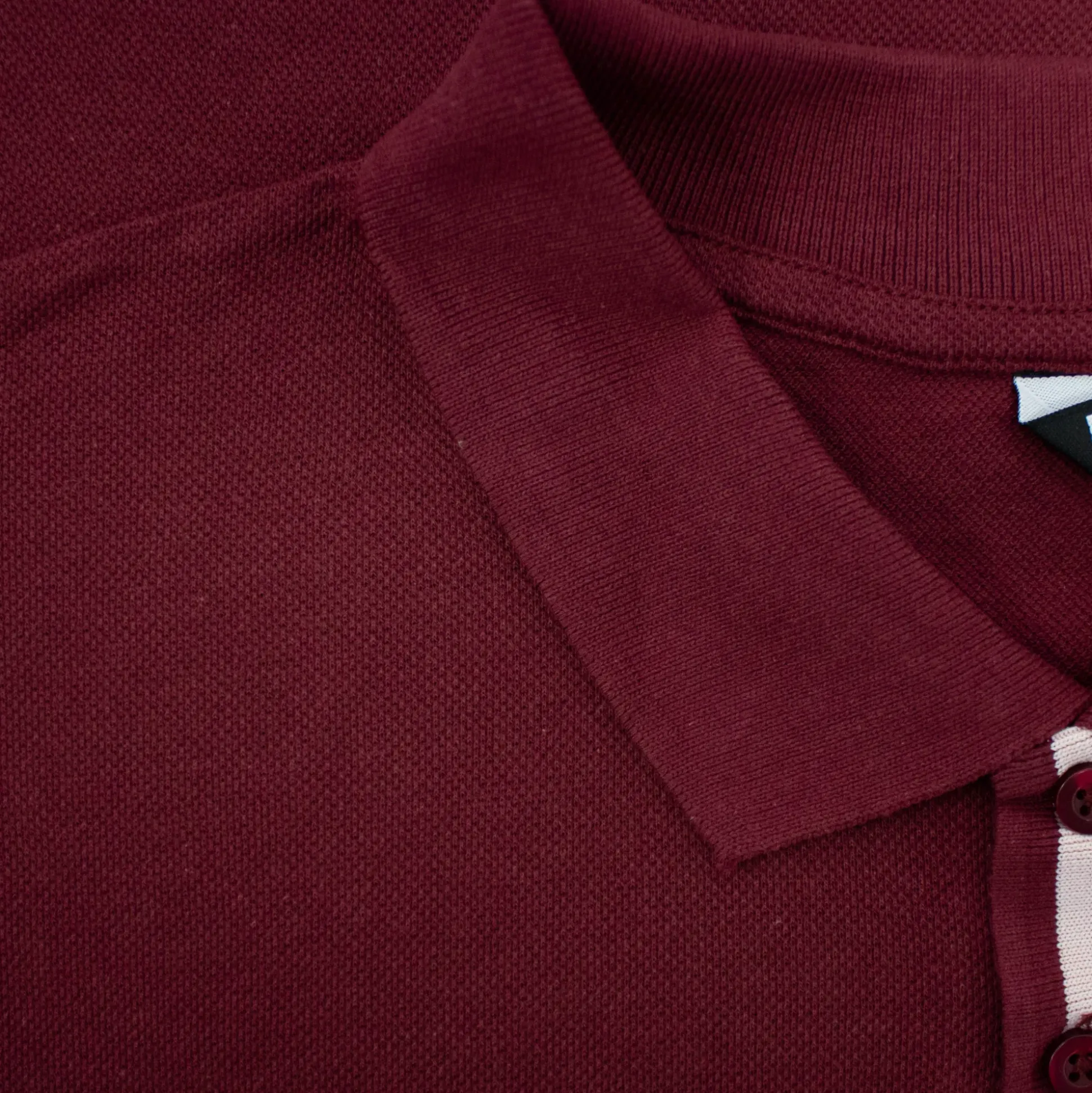 Bigdude Contrast Stripe Placket With Tipped Cuff Polo Shirt Burgundy