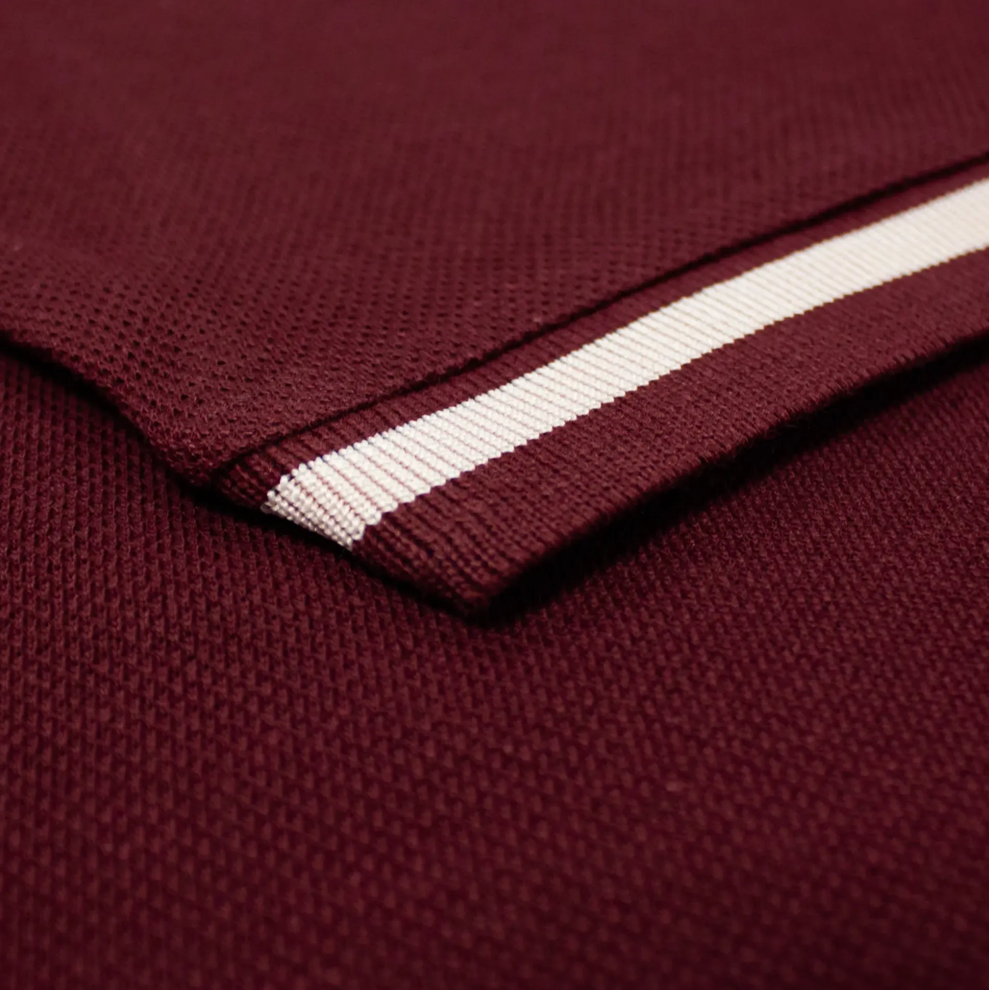 Bigdude Contrast Stripe Placket With Tipped Cuff Polo Shirt Burgundy