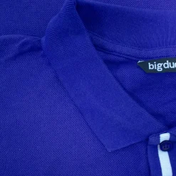 Bigdude Contrast Stripe Placket With Tipped Cuff Polo Shirt Cobalt