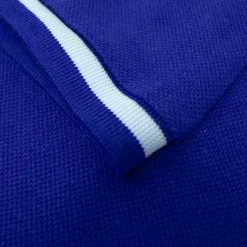 Bigdude Contrast Stripe Placket With Tipped Cuff Polo Shirt Cobalt