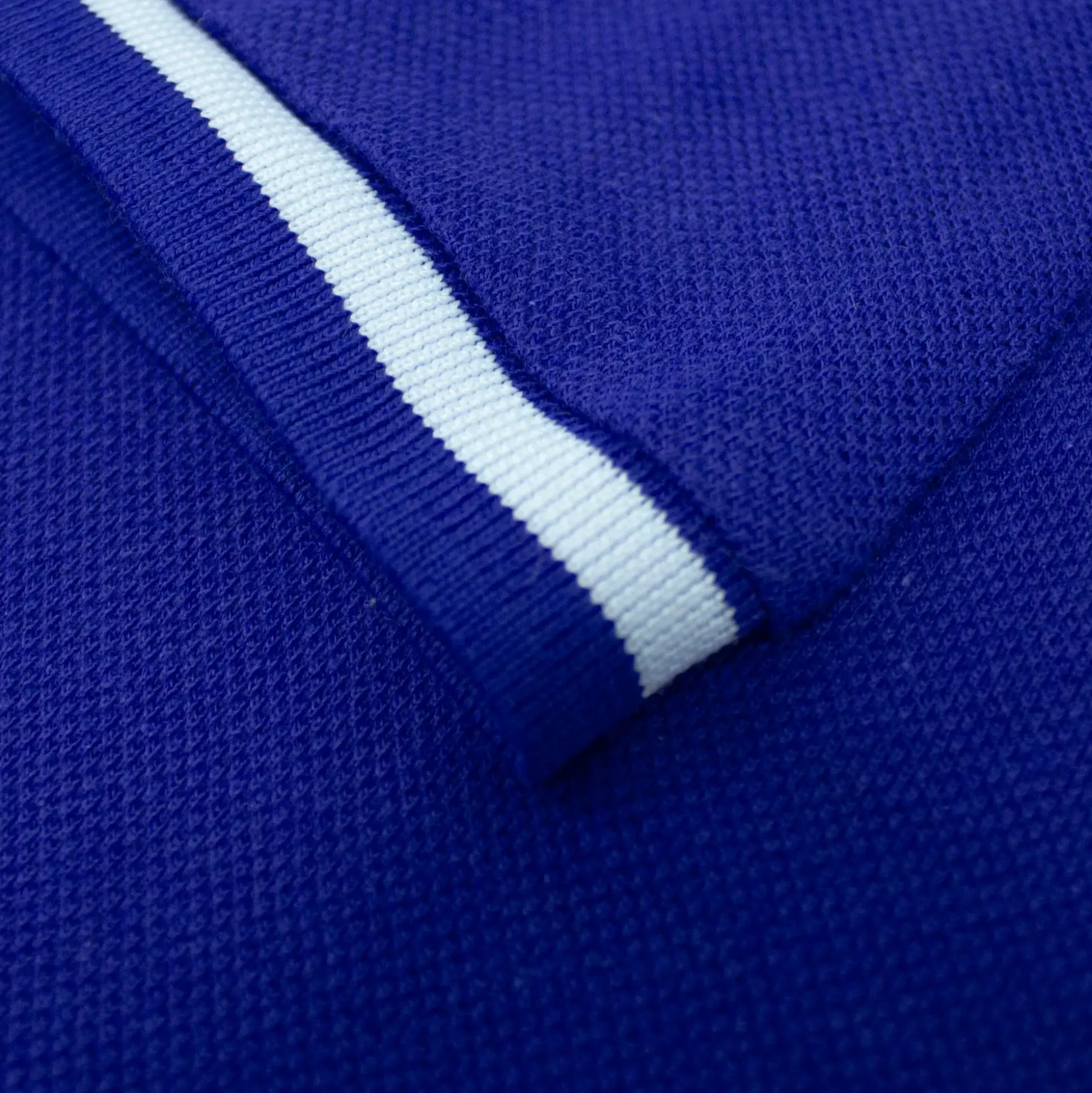 Bigdude Contrast Stripe Placket With Tipped Cuff Polo Shirt Cobalt