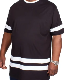 Bigdude Contrast Stripe T-Shirt Black