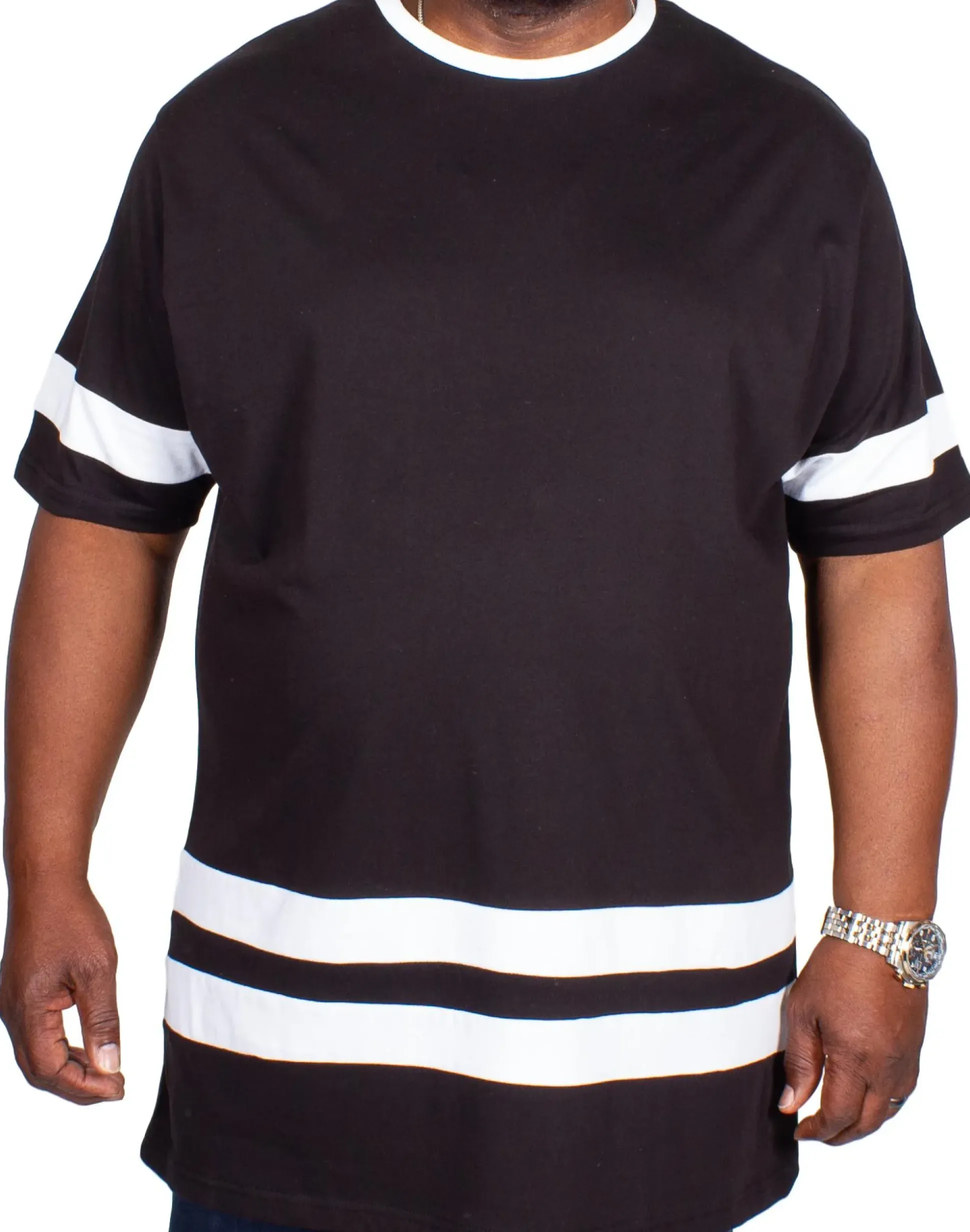 Bigdude Contrast Stripe T-Shirt Black
