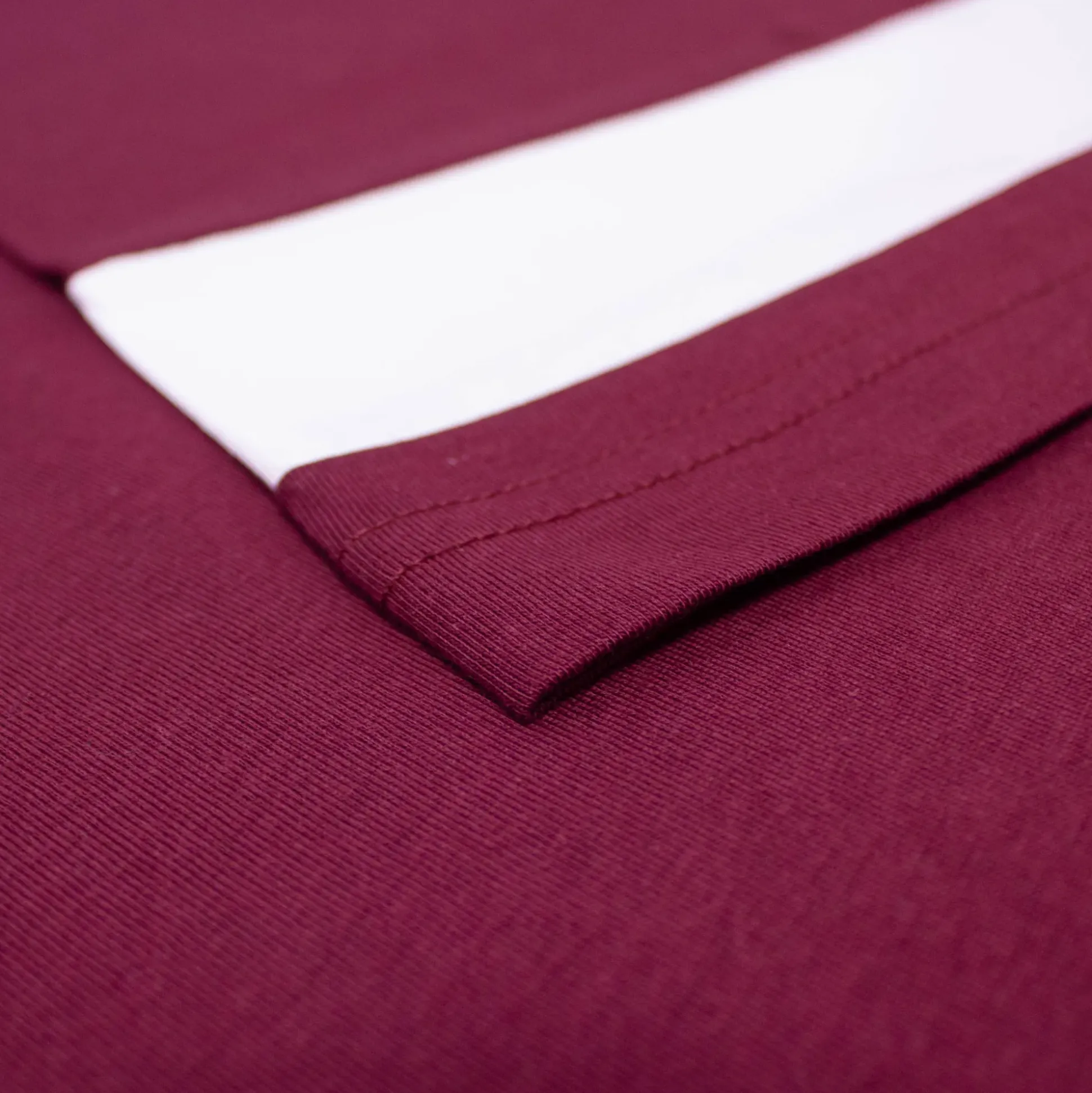 Bigdude Contrast Stripe T-Shirt Burgundy