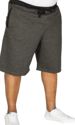 Bigdude Contrast Sweat Shorts Charcoal Marl