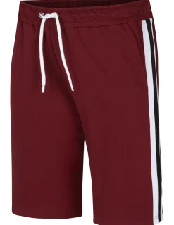 Bigdude Contrast Tape Loop Back Shorts Burgundy