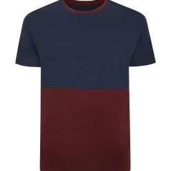 Bigdude Cut & Sew Pyjama Set Burgundy/Navy