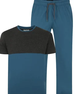 Bigdude Cut & Sew Pyjama Set Petrol/Charcoal