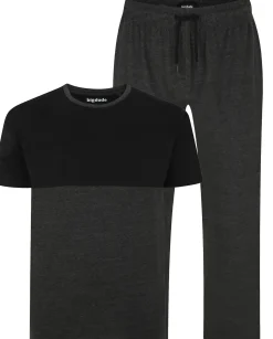 Bigdude Cut & Sew Pyjama Set Charcoal/Black