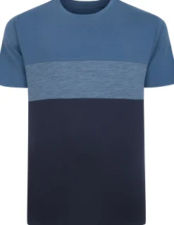 Bigdude Cut & Sew Space Dye T-Shirt Navy