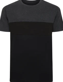 Bigdude Cut & Sew Space Dye T-Shirt Charcoal Tall