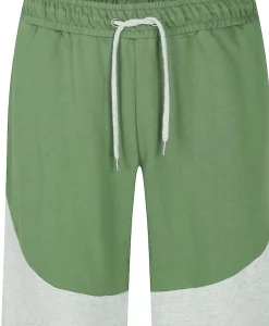 Bigdude Cut and Sew Loop Back Shorts Sage Green Grey Marl