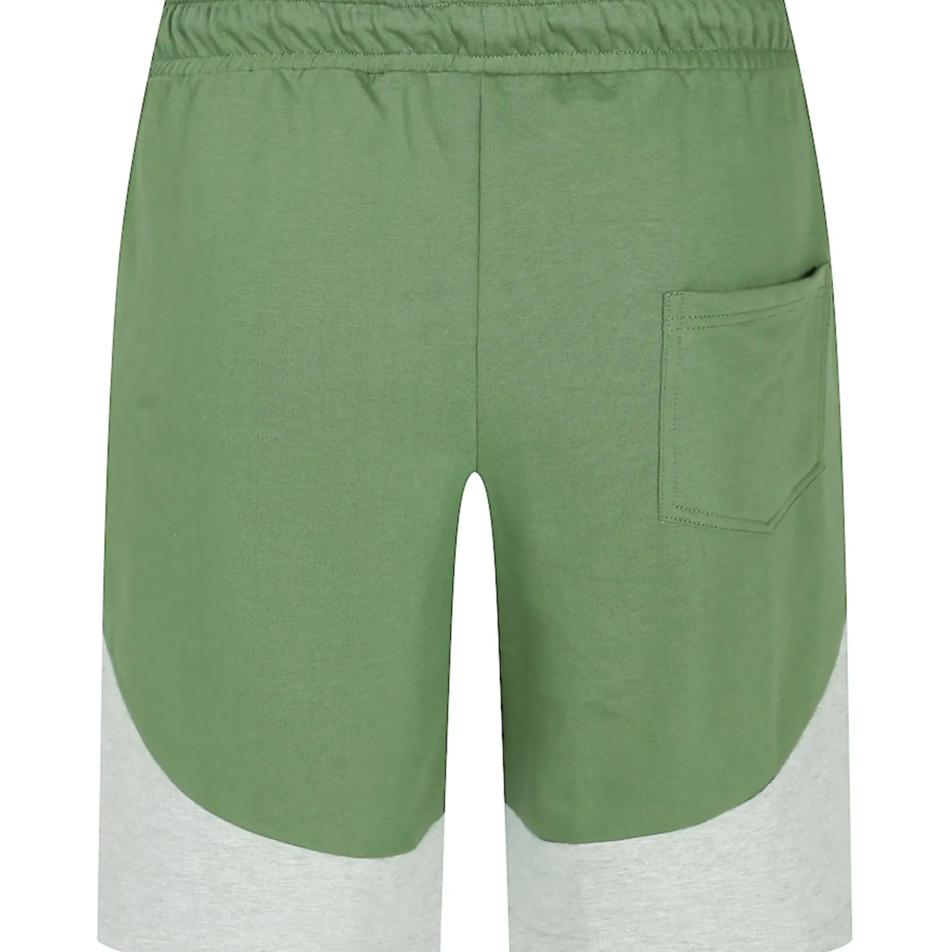 Bigdude Cut and Sew Loop Back Shorts Sage Green Grey Marl